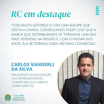 Carlos Vanderli da Silva é destaque na representação comercial dos Campos Gerais | Core PR