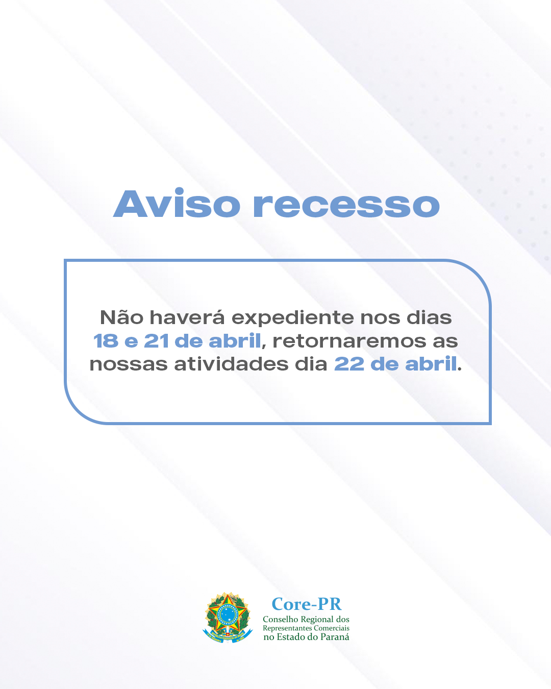 Comunicado | Core PR